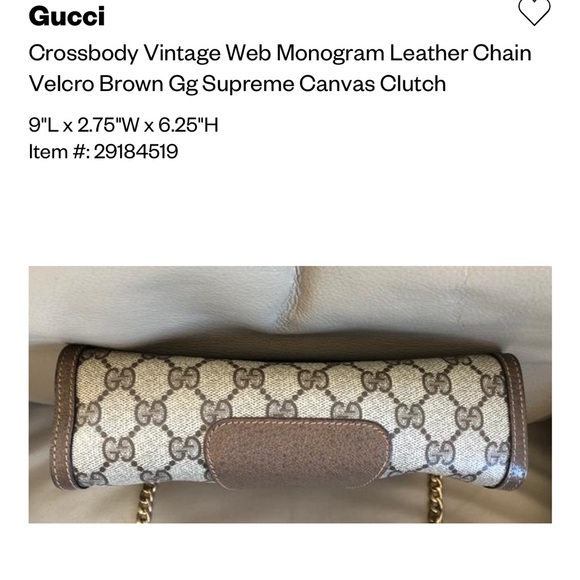 Gucci Web Monogram Canvas Brown Leather Clutch - Picture 5 of 8